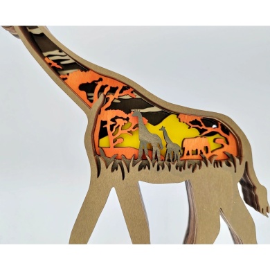 Sculpture girafe en bois