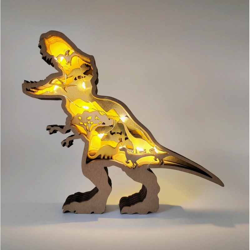 Sculpture T-rex en bois Sculpture T-rex en bois