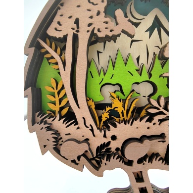 Lampe kiwi en bois - USB