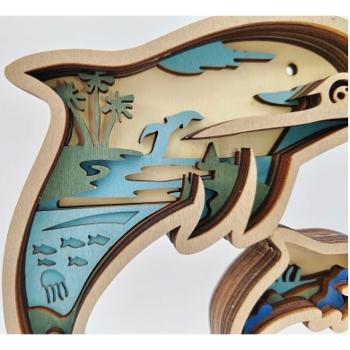Sculpture dauphins en bois