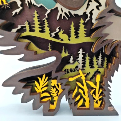 Sculpture aigle volant en bois