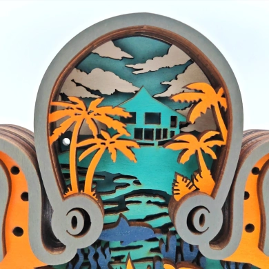 Sculpture pieuvre en bois