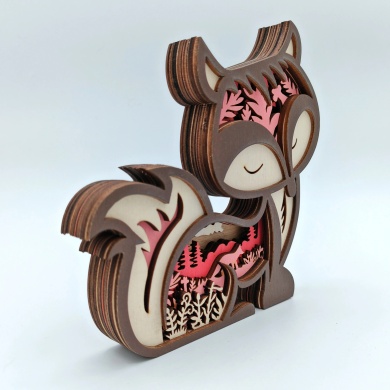 Sculpture renardeau en bois