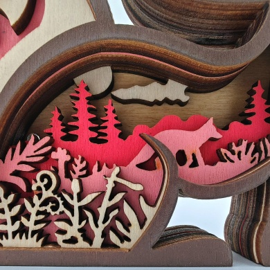 Sculpture renardeau en bois