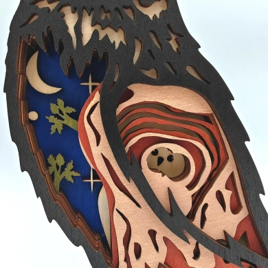 Sculpture hibou en bois