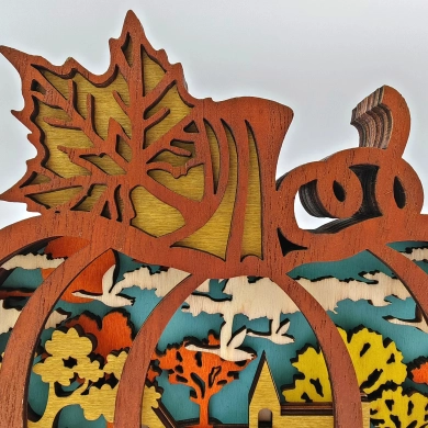 Sculpture citrouille en bois