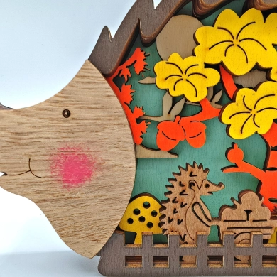 Sculpture hérisson en bois