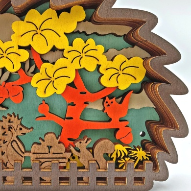 Sculpture hérisson en bois