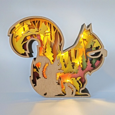 Sculpture écureuil en bois