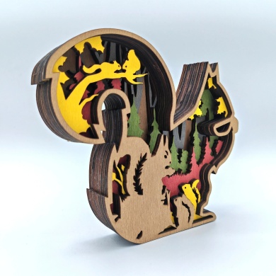 Sculpture écureuil en bois