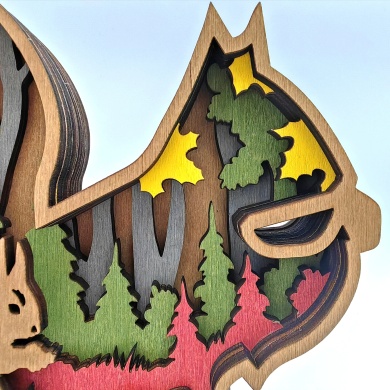 Sculpture écureuil en bois