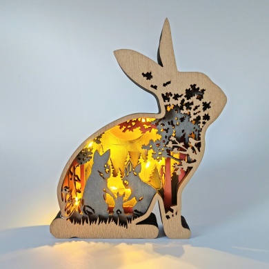 Sculpture lapin en bois