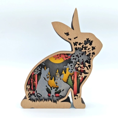 Sculpture lapin en bois
