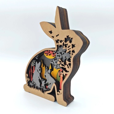 Sculpture lapin en bois