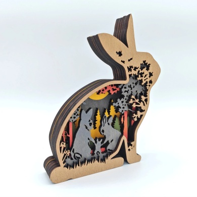 Sculpture lapin en bois