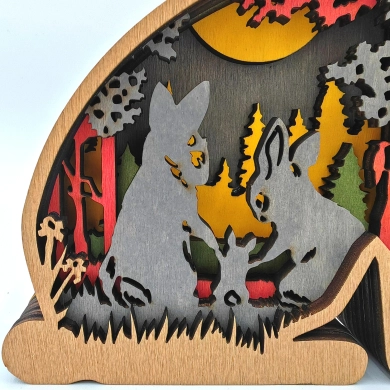 Sculpture lapin en bois