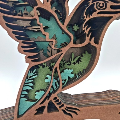 Sculpture Colibri en bois