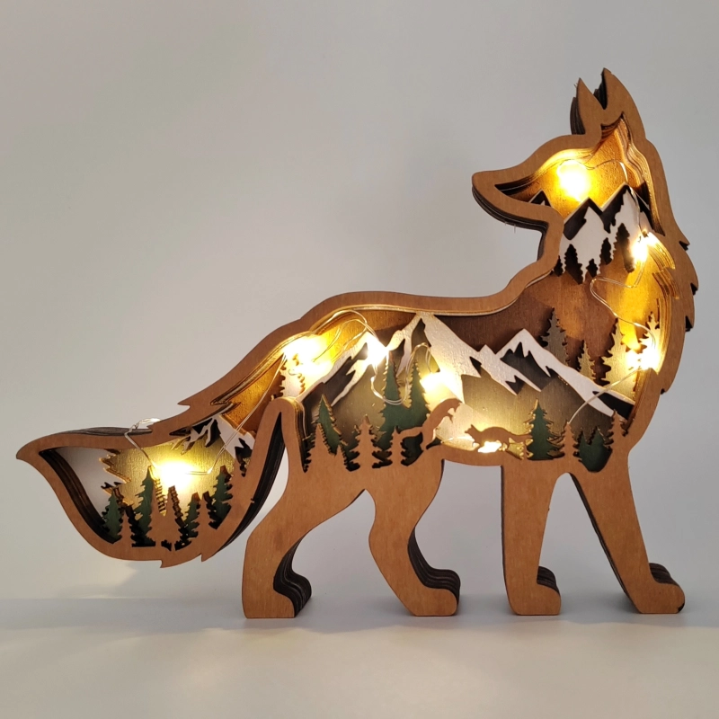 Sculpture renard en bois