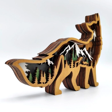 Sculpture renard en bois