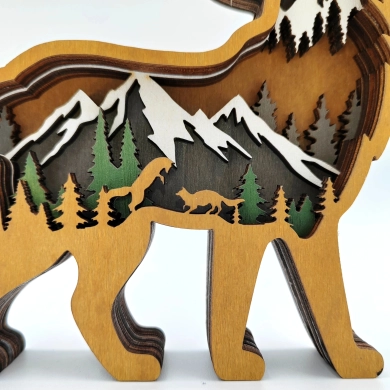 Sculpture renard en bois