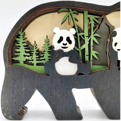 Sculpture panda en bois