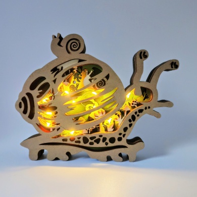 Sculpture escargot en bois