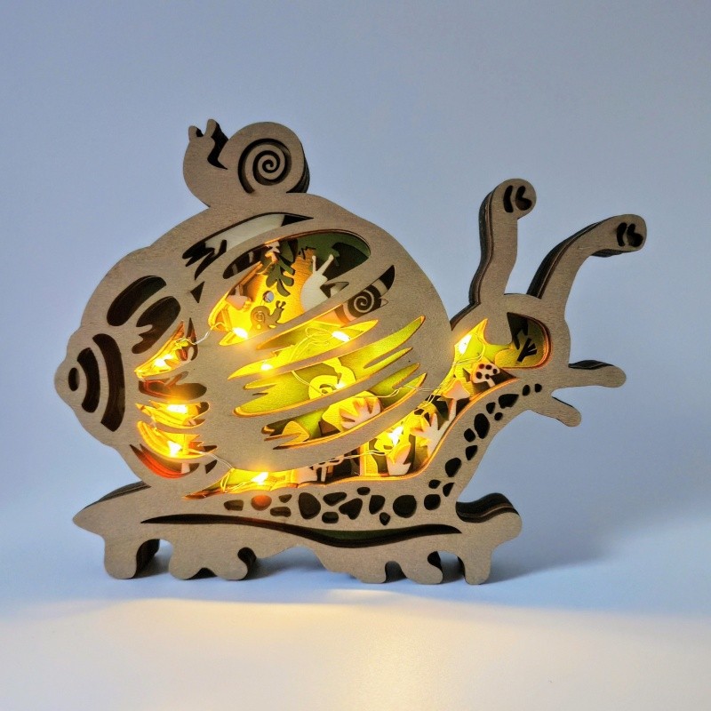 Sculpture escargot en bois