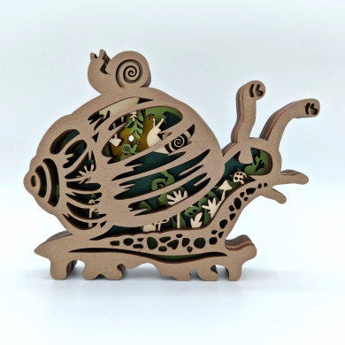 Sculpture escargot en bois