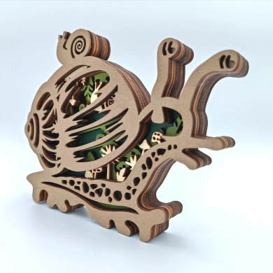 Sculpture escargot en bois