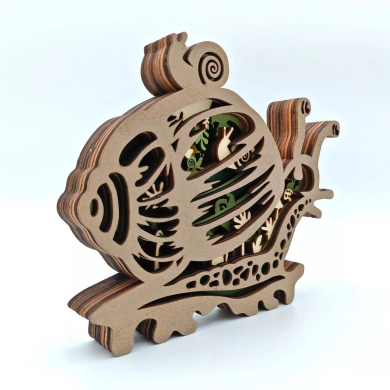 Sculpture escargot en bois