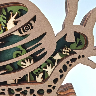 Sculpture escargot en bois