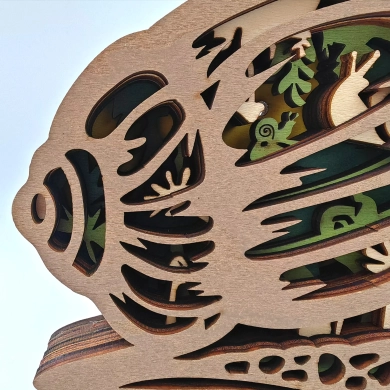 Sculpture escargot en bois