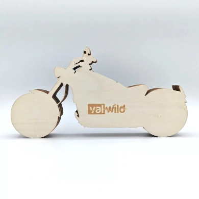 Sculpture moto en bois