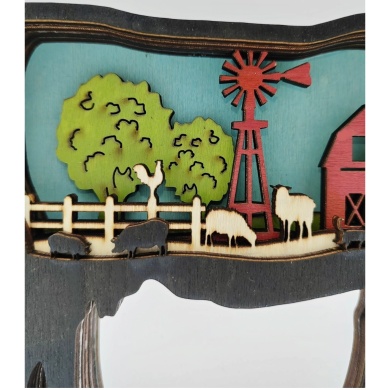 Sculpture vache en bois
