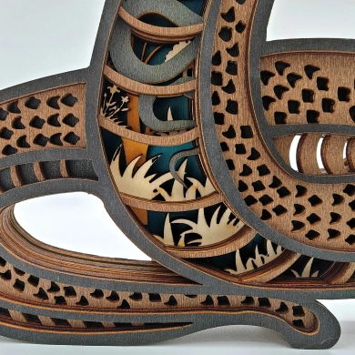 Sculpture serpent en bois