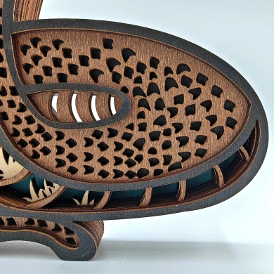 Sculpture serpent en bois