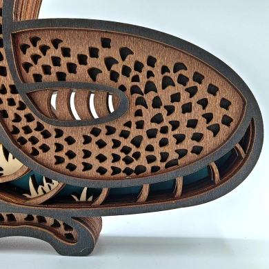 Sculpture serpent en bois