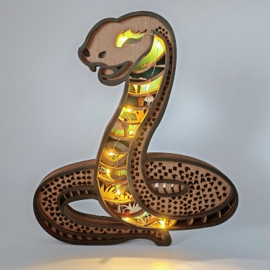 Sculpture serpent en bois