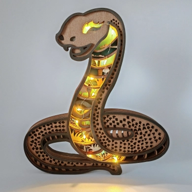 Sculpture serpent en bois