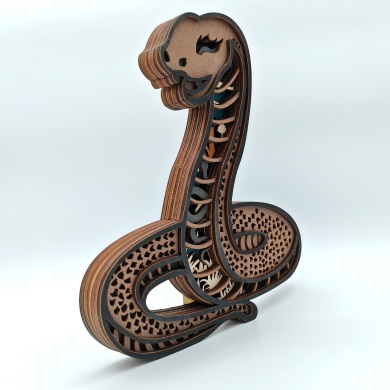 Sculpture serpent en bois