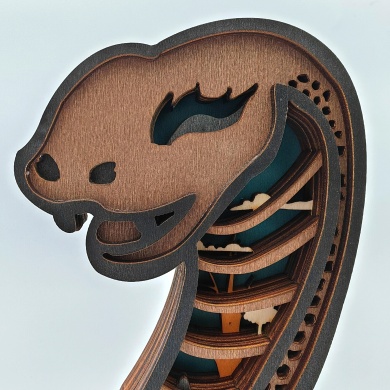 Sculpture serpent en bois