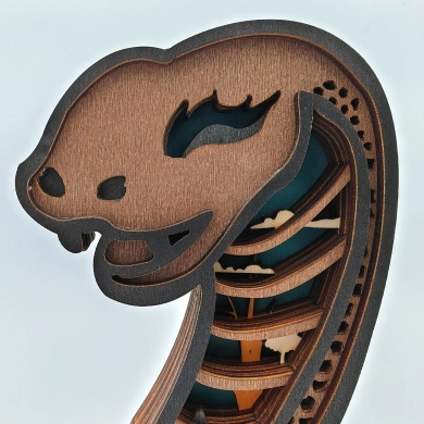 Sculpture serpent en bois