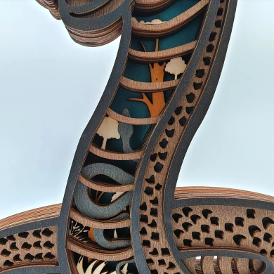 Sculpture serpent en bois