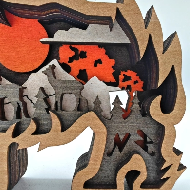 Sculpture petit rhinocéros en bois