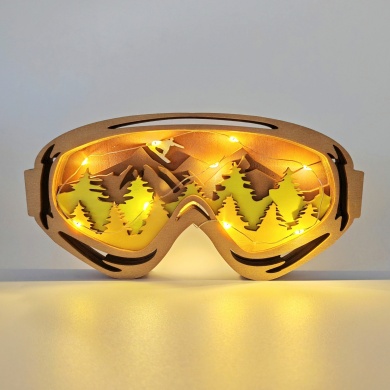 Sculpture masque de ski en bois