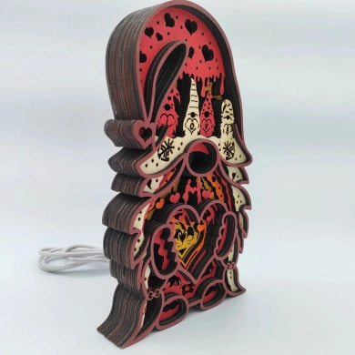 Lampe lutin de l'amour en bois - USB