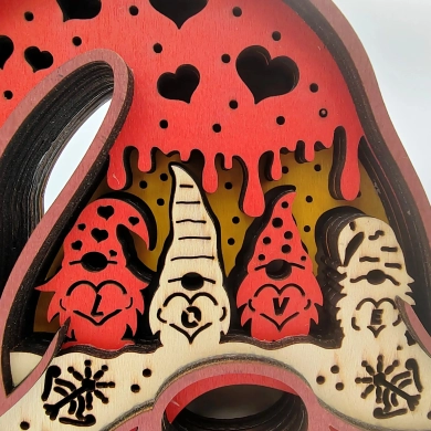 Lampe lutin de l'amour en bois - USB