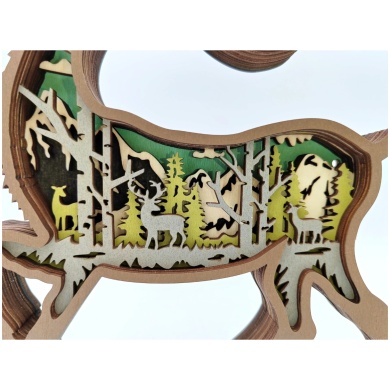 Sculpture cerf en bois