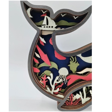 Sculpture baleine en bois