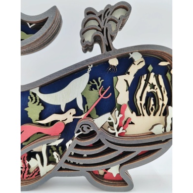Sculpture baleine en bois